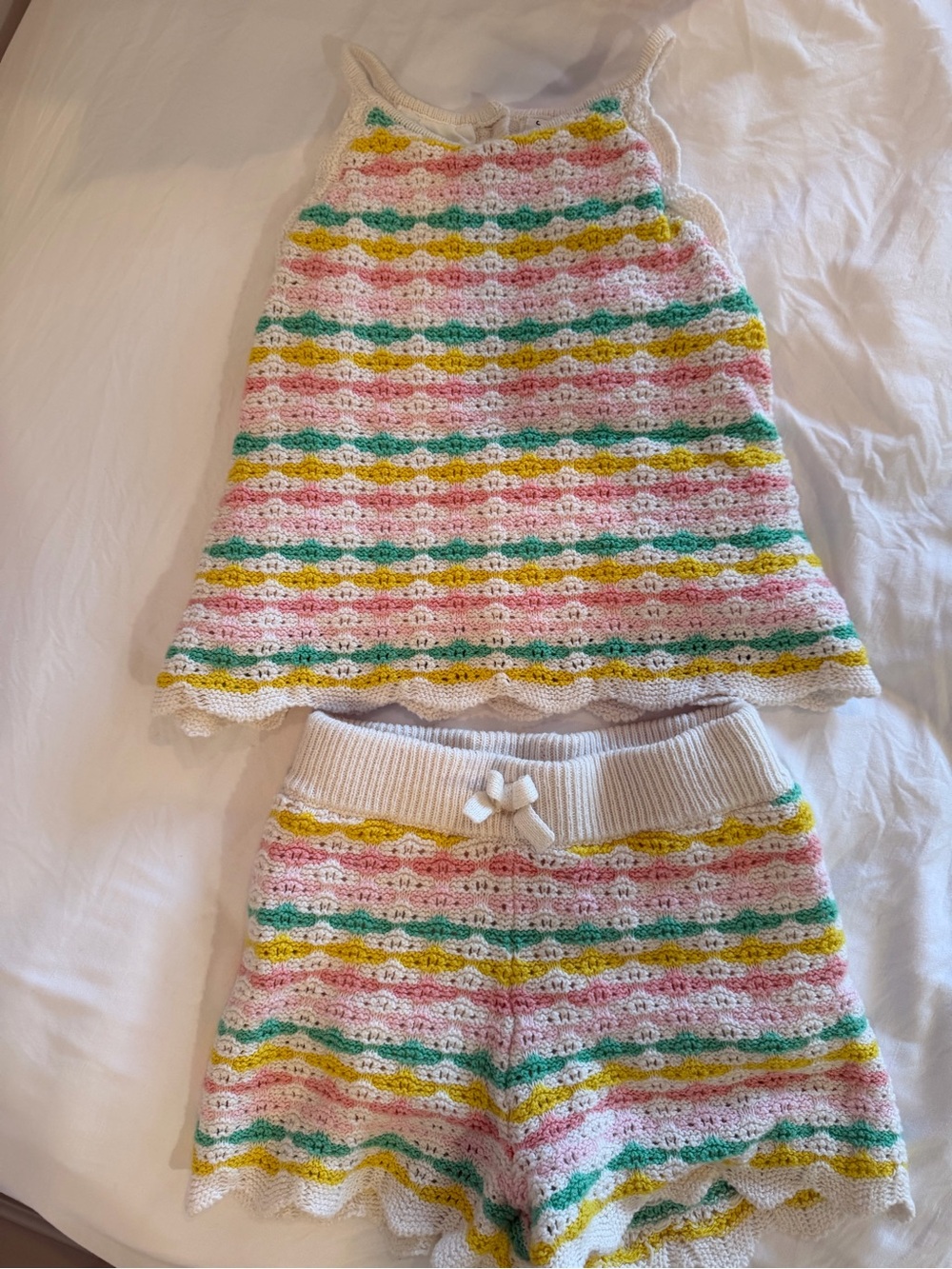 Janie and Jack Crochet Tank Top and Shorts Set